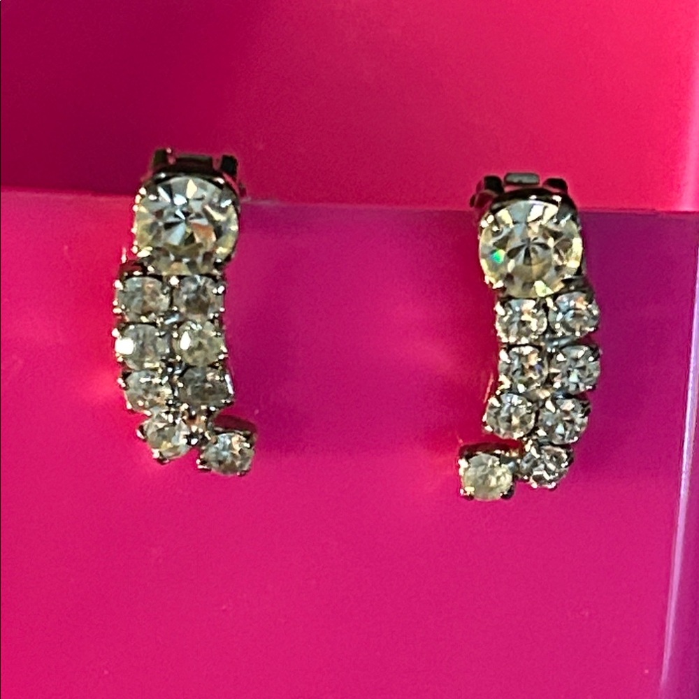 Elegant Silver Crystal Earrings
